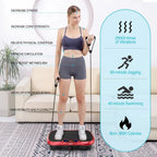 AXV Vibration Plate Fitness Platform, Gray, 2 Resistance Bands - Slim-Gray