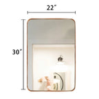 Framed Wall Vanity Mirror With Rounded Corners, 1 Piece
