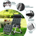 NAIZEA Zero Gravity Lawn Recliner Chairs, 2 Pack, Black