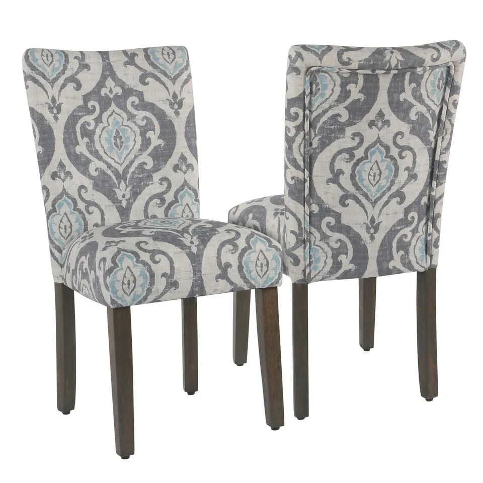 Set Of 2 Upholstered Parsons Dining Chairs, 38 in H x 19 in W x 23.5 in D
