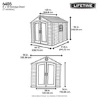 Plastic Traditional Storage Shed 8 Ft W x 10 Ft D, Desert Tan And Dark Brown