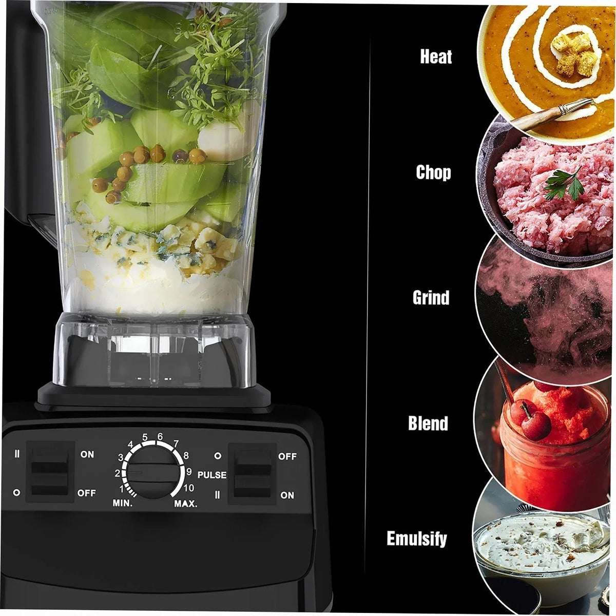 Professional Blender With 1450W Motor And 68 oz Dishwasher-Safe Pitcher - Black