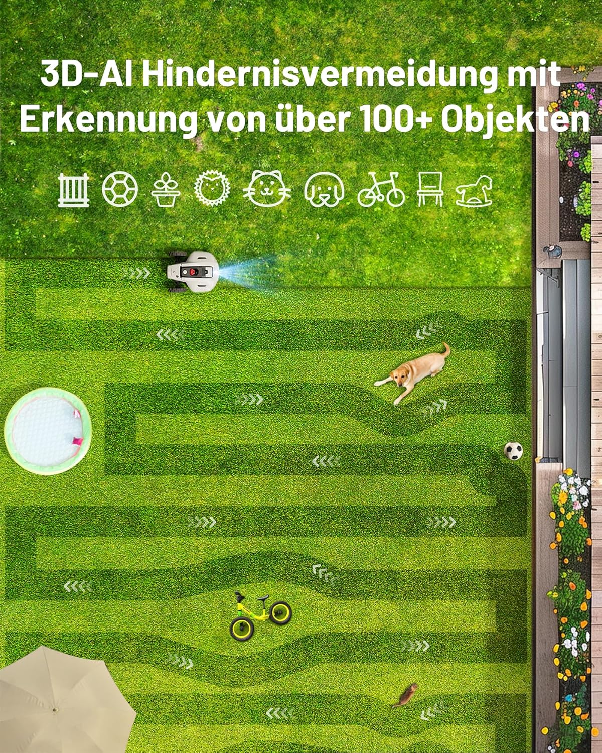 Mammotion YUKA Mini 500H Robotic Lawn Mower, 0.12 Acre, White - 500H