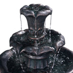 Teamson Home 3-Tier Lily Birdbath Water Fountain, 20.47 in Dia. x 37.8 in H
