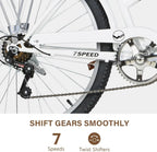 WEIZE 26 Inch 7-Speed High-Carbon Steel Beach Cruiser Bike