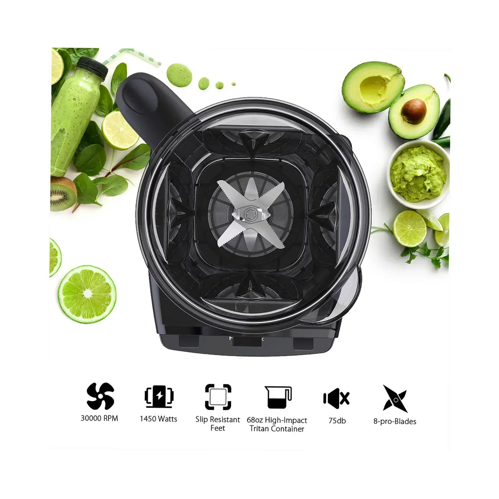 Professional Blender With 1450W Motor And 68 oz Dishwasher-Safe Pitcher - Black