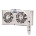 BIONAIRE Twin Reversible Airflow Window Fan With Remote Control - 8.5