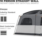 CORE 12 Person Straight Wall Cabin Tent, 16 x 11 Feet, Orange - SUVELAM