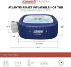 Coleman 4 To 6 Person Square Inflatable Hot Tub With 114 AirJets, Gray - 15442