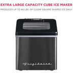 Frigidaire Countertop Clear Square Ice Maker, 40 lbs. Per Day - Stainless Steel