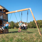 Backyard Discovery Swing Set With Playhouse, 10-foot Wave Slide And 2 Belt Swings - Gorge Creek