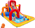 Hongcoral Inflatable Water Slide Bounce House, 10 In 1 With Blower, 2 Slides, 168.1in L x 111in W x 85.4in H - HSHUS-P01