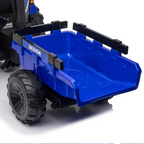 3-in-1 Ride-On Tractor 24V Electric Excavator & Bulldozer With Remote Control, LED, Music, USB/Bluetooth - Bright-Blue
