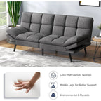Convertible Futon Sofa Bed With Memory Foam, 71in