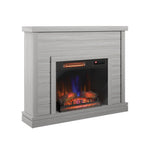 Shiplap Wall-Mounted Electric Fireplace Mantel, 52 inch, 28 Inch Insert, 3D Flame Effect