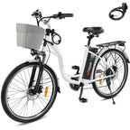 PEXMOR Adult City Commuter Electric Bike 350W Peak 500W 36V 12.5AH 26in Shimano 6-Speed