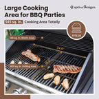 Captiva Designs 4-Burner Propane Gas Grill With Side Burner, 42,000 BTU, Silver - GR001