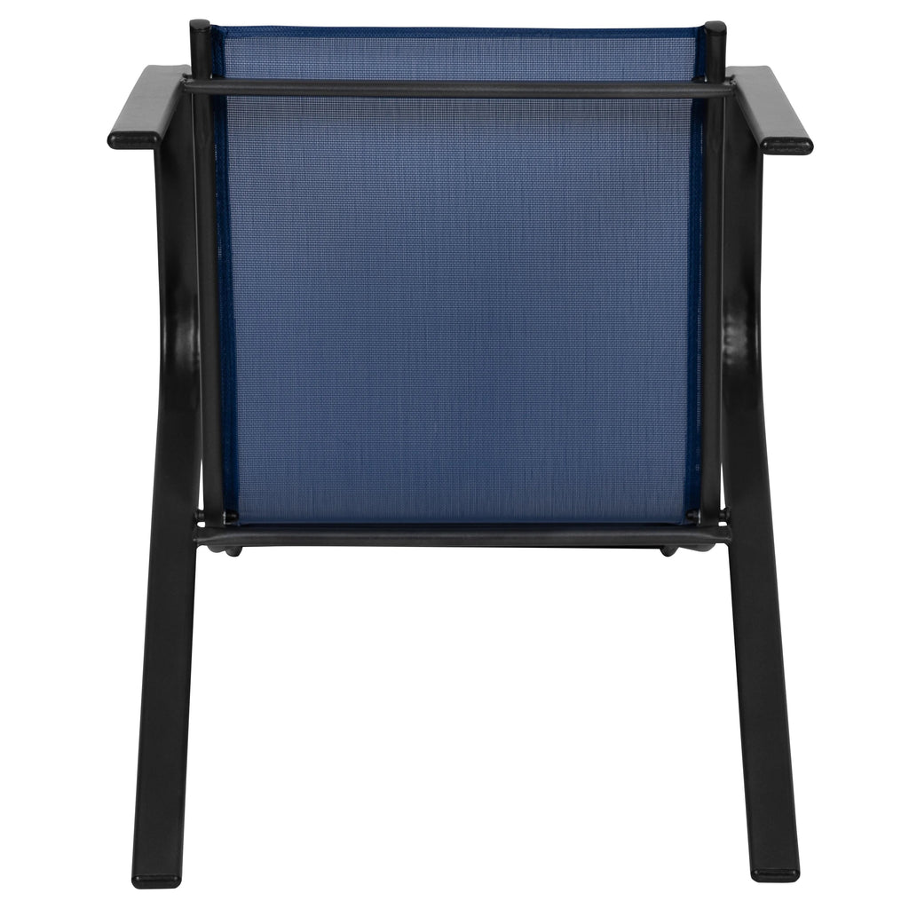 Emma + Oliver Outdoor Stack Chairs, Gray, 4 Pack, 21.25in W x 29in D x 36in H