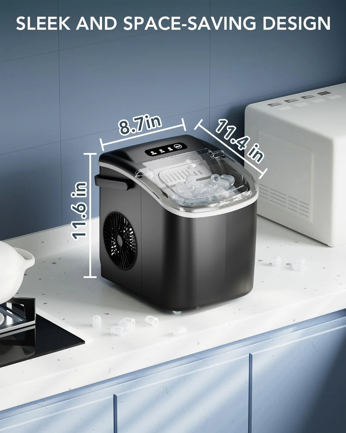 Countertop Ice Maker, 26.6 Lbs Per Day, Black - ICE91122
