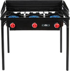 Dual-Burner Portable Propane Gas Stove, 150,000 BTU, Cast Iron