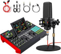 Podcast Equipment Bundle With 3.5mm Condenser Microphone And Live Sound Card - G10-PKPRO