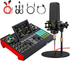 Podcast Equipment Bundle With 3.5mm Condenser Microphone And Live Sound Card - G10-PKPRO