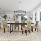 Set Of 2 Upholstered Parsons Dining Chairs, 38 in H x 19 in W x 23.5 in D