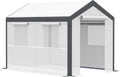 Walk-In Garden Greenhouse 20-Foot x 10-Foot x 9-Foot, White, 6 Roll-Up Windows, 2 Zipper Doors And Rain Cover