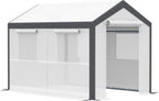Walk-In Garden Greenhouse 20-Foot x 10-Foot x 9-Foot, White, 6 Roll-Up Windows, 2 Zipper Doors And Rain Cover