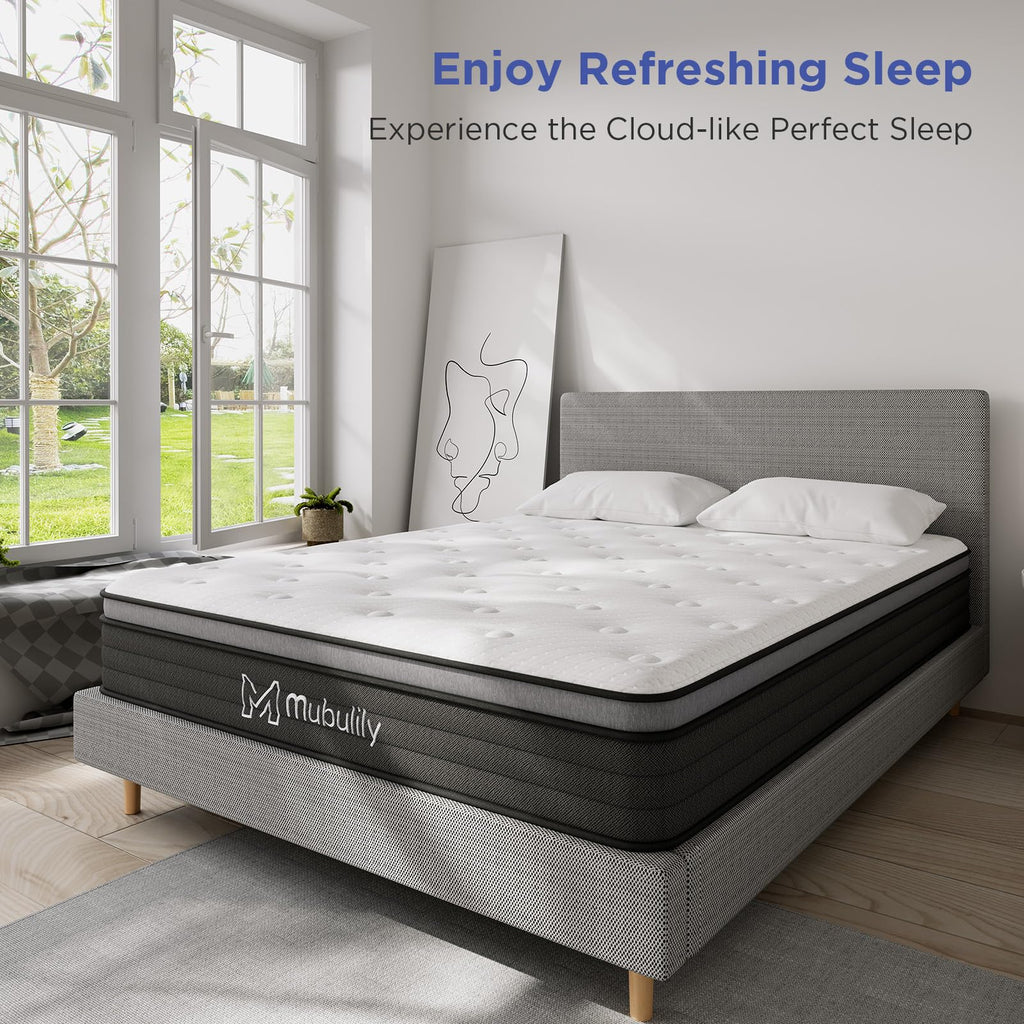 Mubulily 10 Inch Twin Hybrid Mattress In A Box With Gel Memory Foam