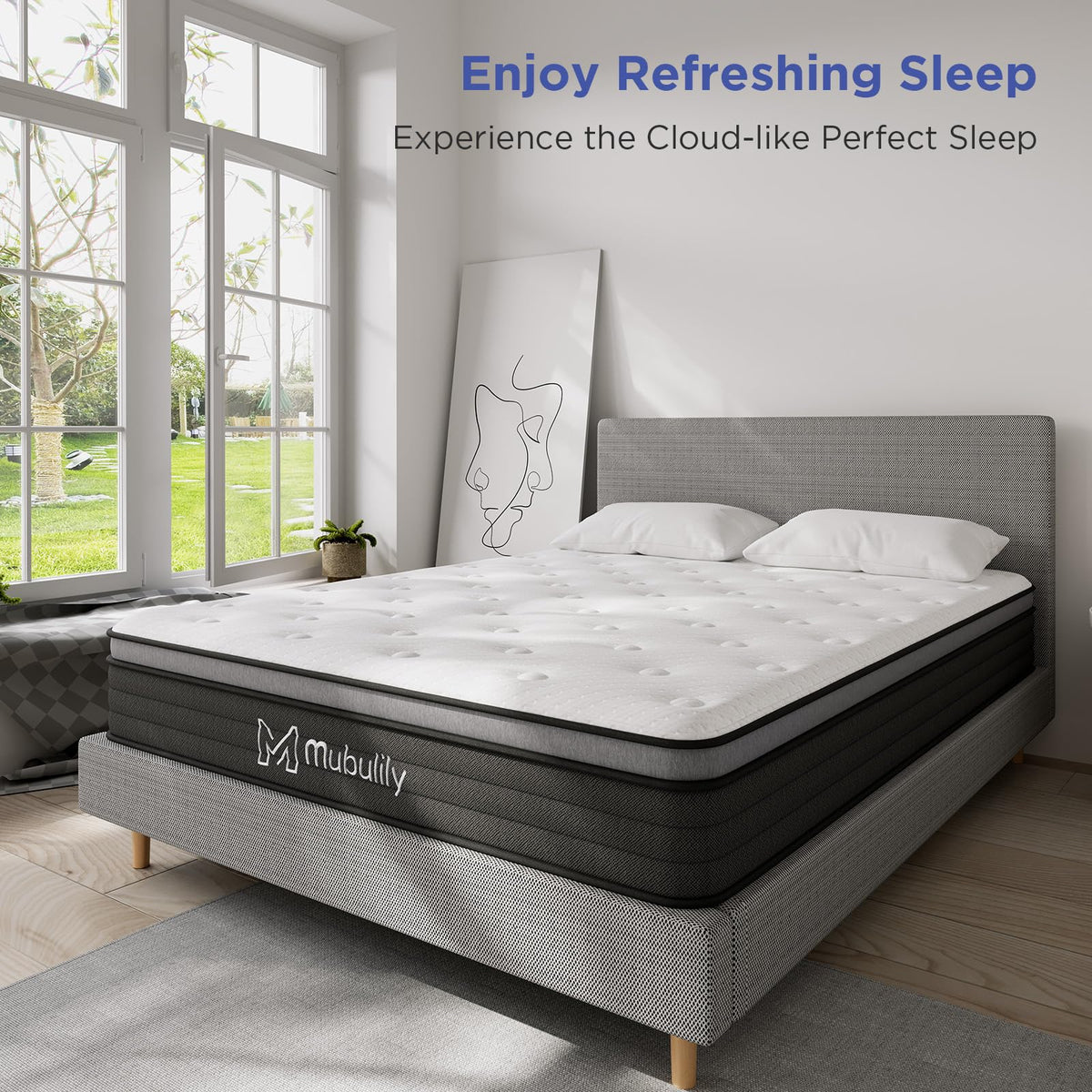 Mubulily 10 Inch Twin Hybrid Mattress In A Box With Gel Memory Foam