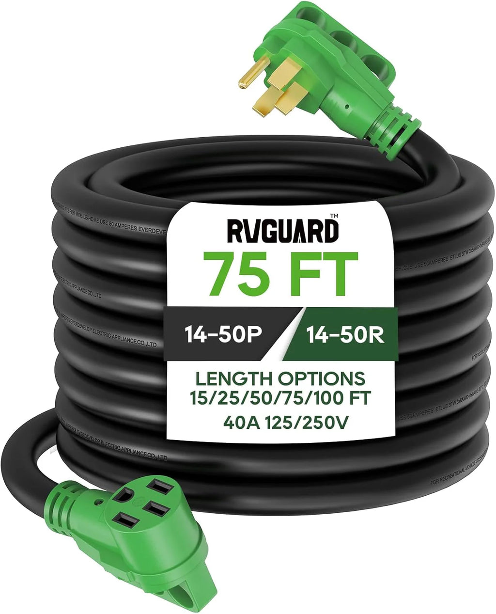 50 Amp 50 Foot RV/EV Extension Cord, Green - IIIFS-VXS1486
