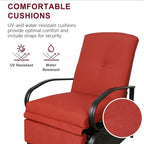 Adjustable Patio Recliner Lounge Chair With Cushion, 300 lbs - 38 (D) x 26.5 (W) x 38.5 (H) Inches
