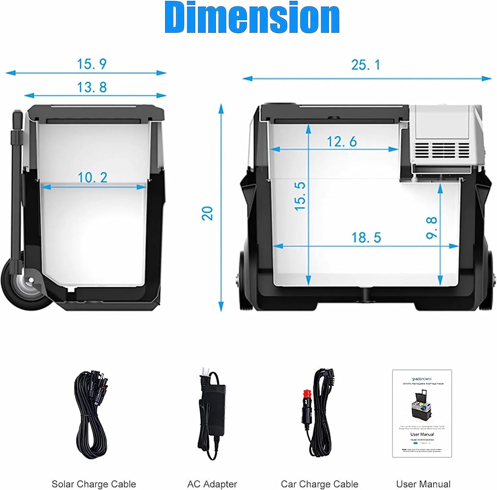 Portable 32 Qt 12V Car Refrigerator Freezer With App Control - PX50