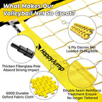 Adjustable Volleyball Training Net System 8x11 Feet With Volleyball
