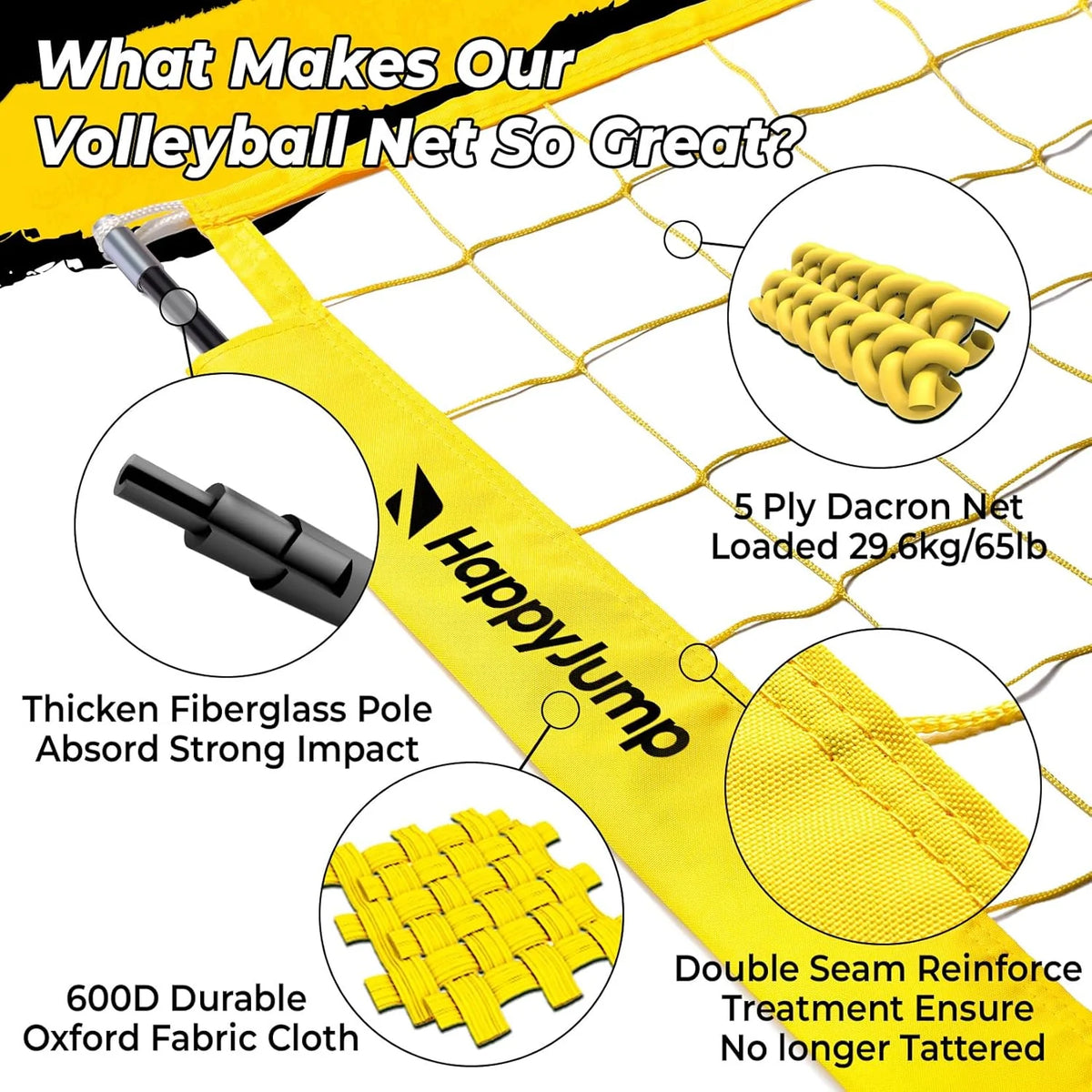 Adjustable Volleyball Training Net System 8x11 Feet With Volleyball