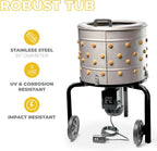 Chicken Plucker 750W, 20 inch Stainless Steel Drum, 92 Soft Fingers - 97065