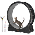 VEVOR Wooden Cat Exercise Wheel Treadmill, 43.3-Inch, Black