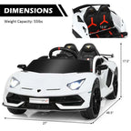 Licensed Lamborghini SVJ Kids Ride-On Car, 12V Battery Powered - Red, White, Black, Green Or Pink