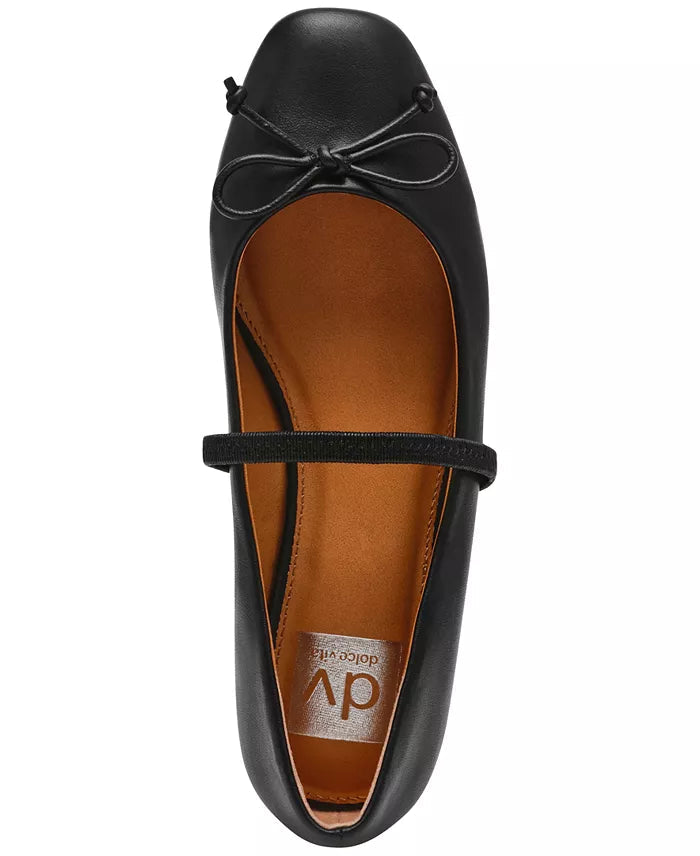 Women's Bow Mary Jane Ballet Flats - Round Toe, 0.5 Inch Heel