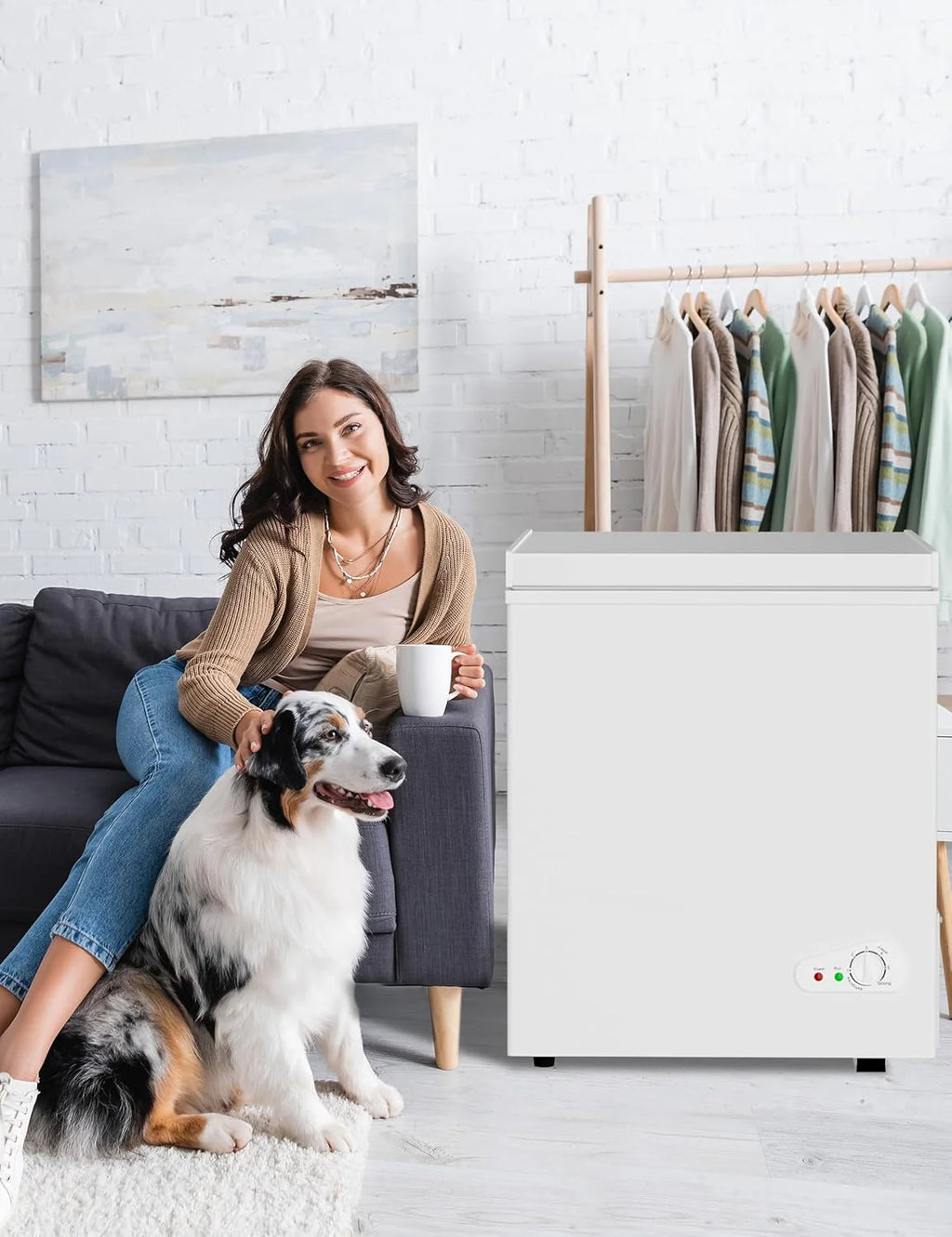 7.0 Cu Ft Chest Freezer, White, 21.1in W x 20.3in D x 32.3in H