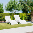 Aqua Chairs In-Pool Chaise Lounger, Classic White, 2-Pack, 66in D x 22in W x 24in H - Up To 9in Water Depth