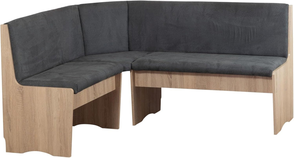 Generisch Corner Bench Dining Set, Sonoma Oak, 165 x 125 cm, Table 120/160 x 80 cm - VEDUTI