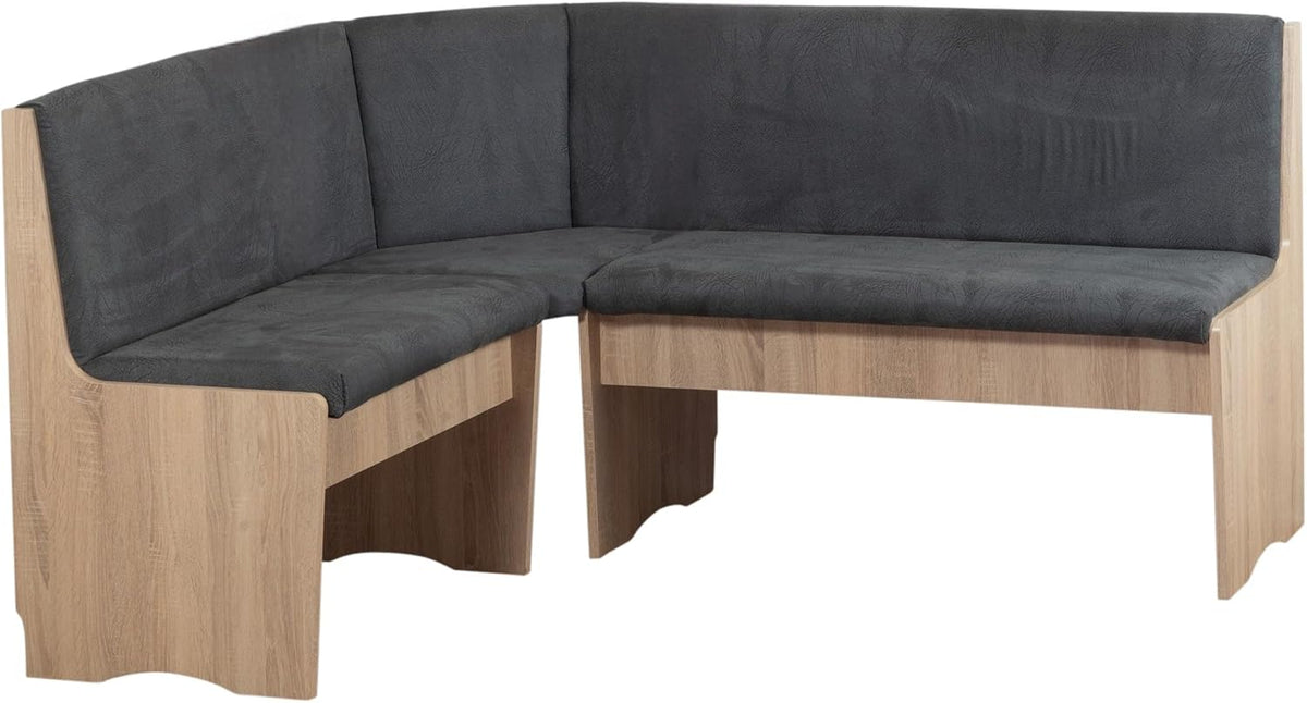 Generisch Corner Bench Dining Set, Sonoma Oak, 165 x 125 cm, Table 120/160 x 80 cm - VEDUTI