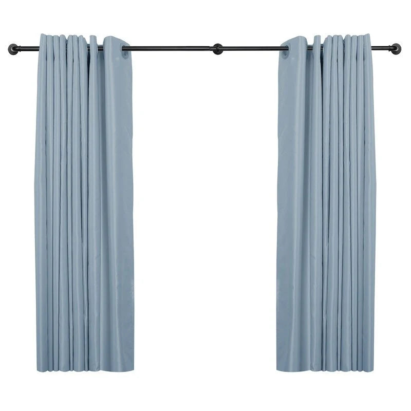 1 Inch Industrial Wrap-Around Curtain Rods, Matte Black, 28-48 in, 48-86 in, 86-120 in