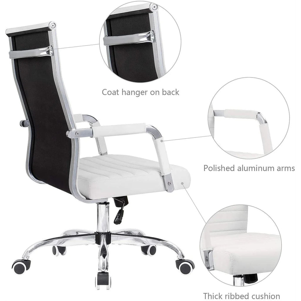 Ergonomic High-Back Office Chair With PU Leather Upholstery And 360-Degree Swivel
