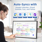 Digital Calendar Electronic Chore Chart With 21.5 Inch 1920 x 1080P IPS Touchscreen, White