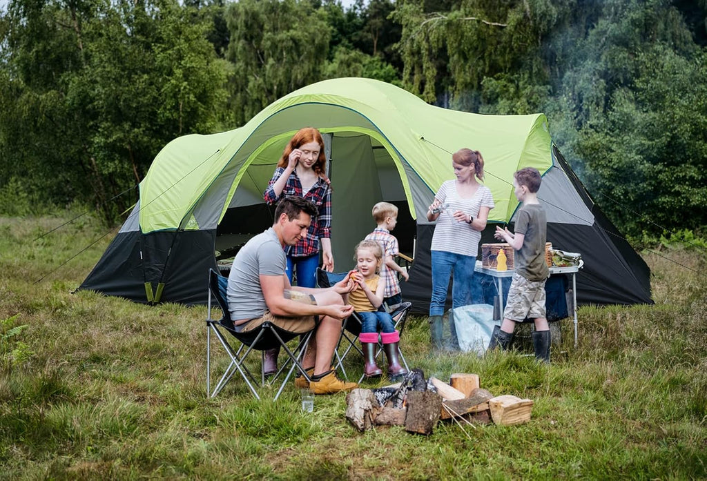 unp 10-Person Camping Tent, 18ft x 9ft x 78in, 2 Rooms, 5 Mesh Windows