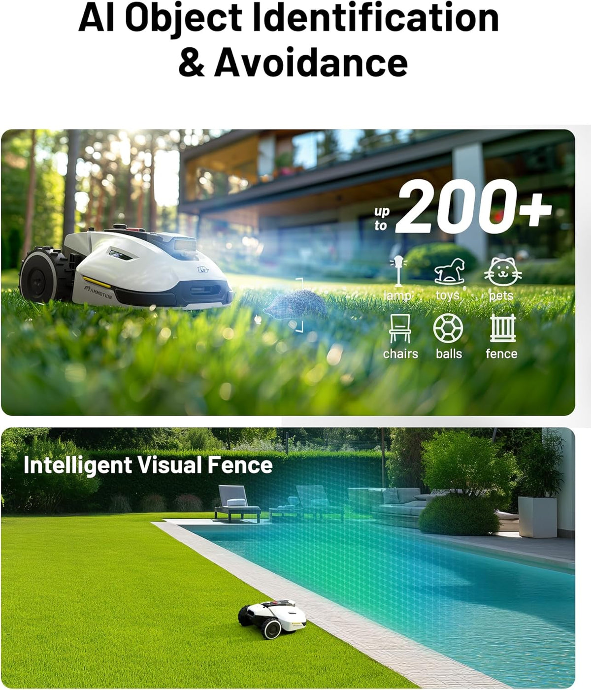 Mammotion YUKA Mini 500H Robotic Lawn Mower, 0.12 Acre, White - 500H