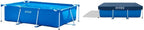 Intex Small Frame Rectangular Pool 260 X 160 X 65 Cm, 2.282 Litros With 300 X 200 Cm Cover - 28271Np/28038
